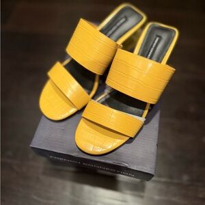 French Connection Mustard Yellow Mules